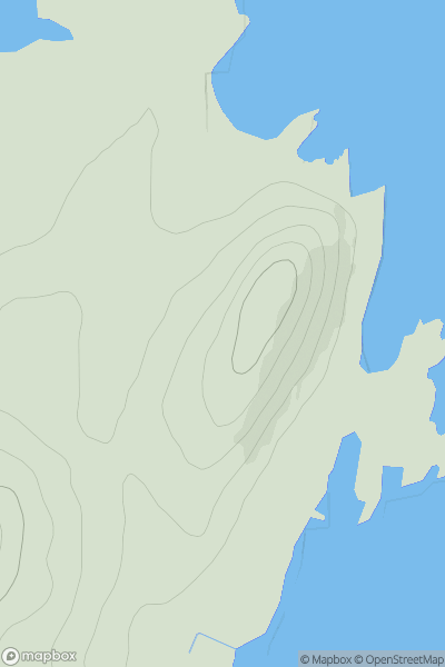 Thumbnail image for Cnoc Largie showing contour plot for surrounding peak