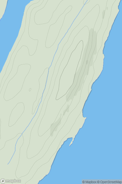 Thumbnail image for Druim Taynish showing contour plot for surrounding peak