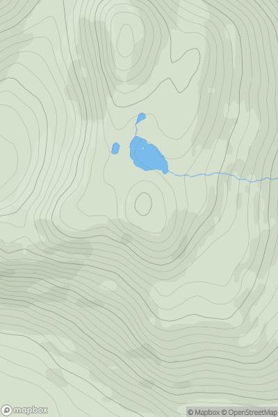 Thumbnail image for Beinn Mhearsamail South Top showing contour plot for surrounding peak