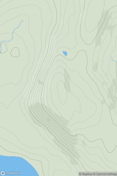 Thumbnail image for Beinn Uraraidh showing contour plot for surrounding peak