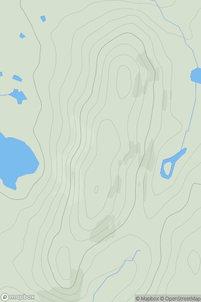 Thumbnail image for Beinn Cham showing contour plot for surrounding peak