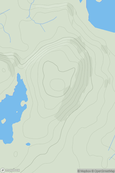 Thumbnail image for Beinn an Sgoltaire showing contour plot for surrounding peak