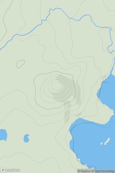 Thumbnail image for Cnoc Rhaonastil showing contour plot for surrounding peak