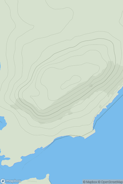 Thumbnail image for Beinn Eibhne showing contour plot for surrounding peak