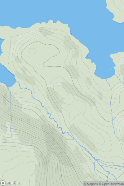 Thumbnail image for Cruach Glen Trosdale North Top showing contour plot for surrounding peak