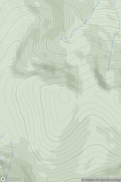Thumbnail image for Beinn an Dothaidh West Top showing contour plot for surrounding peak