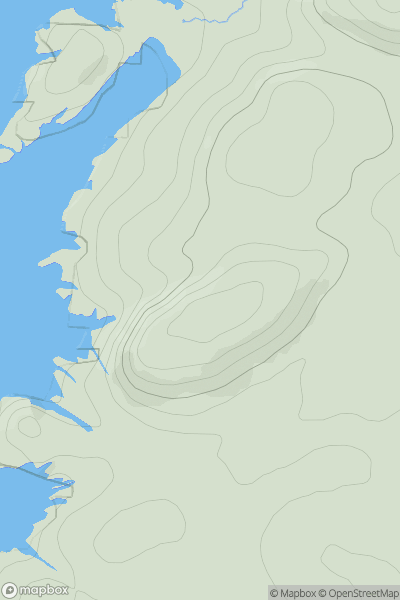 Thumbnail image for Beinn nam Fitheach (Ton Lagain) showing contour plot for surrounding peak