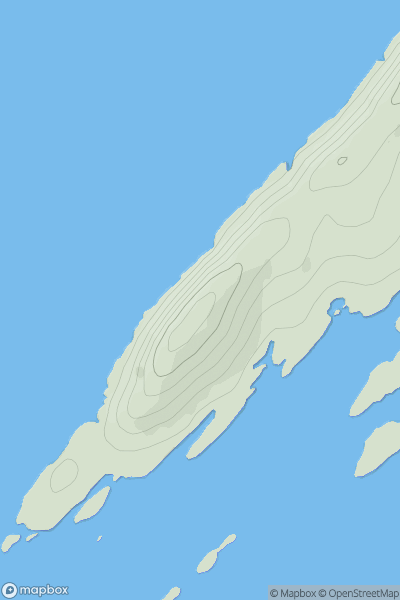 Thumbnail image for Eileach an Naoimh SW Top showing contour plot for surrounding peak