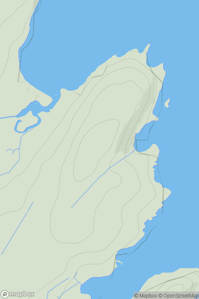 Thumbnail image for Mullach Ban showing contour plot for surrounding peak