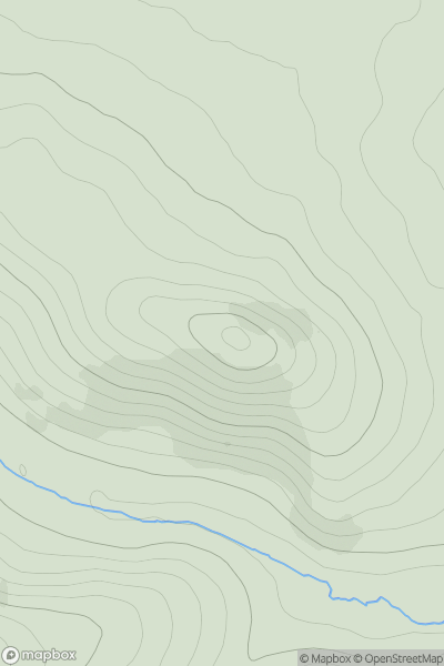 Thumbnail image for Hill of Dunnideer showing contour plot for surrounding peak