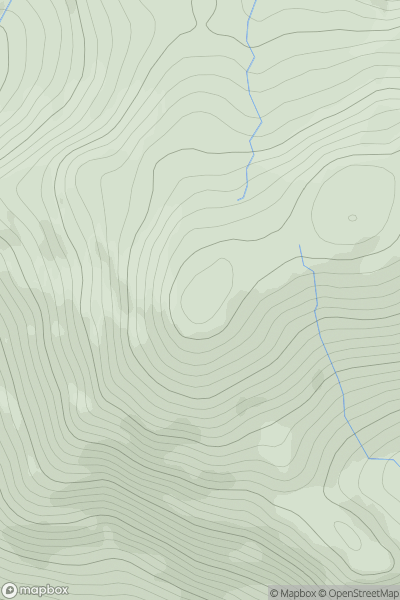 Thumbnail image for Meall na Aighean West Top showing contour plot for surrounding peak