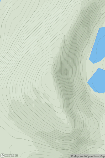 Thumbnail image for Meallan a' Chuail showing contour plot for surrounding peak