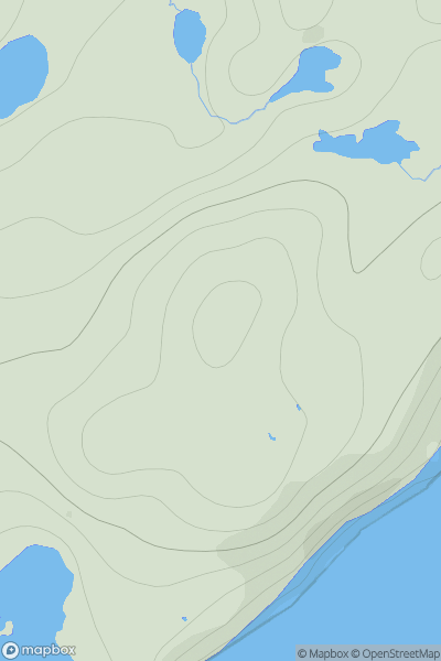 Thumbnail image for Ward of Outrabister showing contour plot for surrounding peak