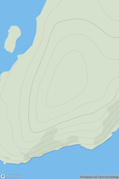 Thumbnail image for Hill of Brunt Hamarsland showing contour plot for surrounding peak
