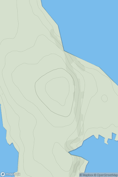 Thumbnail image for Ward of Burraland showing contour plot for surrounding peak