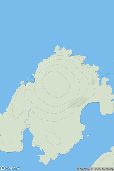 Thumbnail image for Bruray Ward (Out Skerries East) showing contour plot for surrounding peak