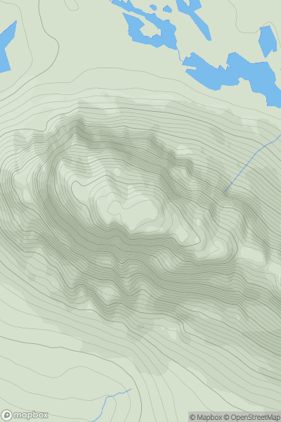 Thumbnail image for Suilven showing contour plot for surrounding peak