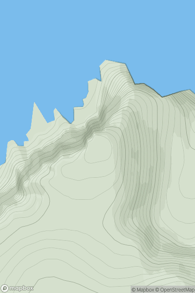 Thumbnail image for Top of Hellia showing contour plot for surrounding peak