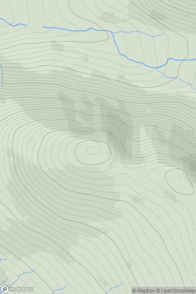 Thumbnail image for Giolabhal Dubh (Gillaval Dubh) showing contour plot for surrounding peak