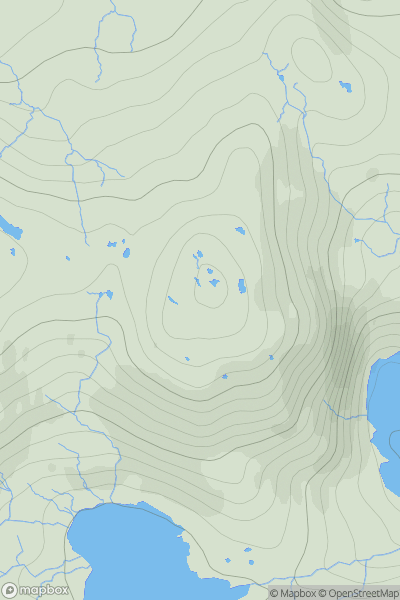 Thumbnail image for Beinn Doimhne showing contour plot for surrounding peak