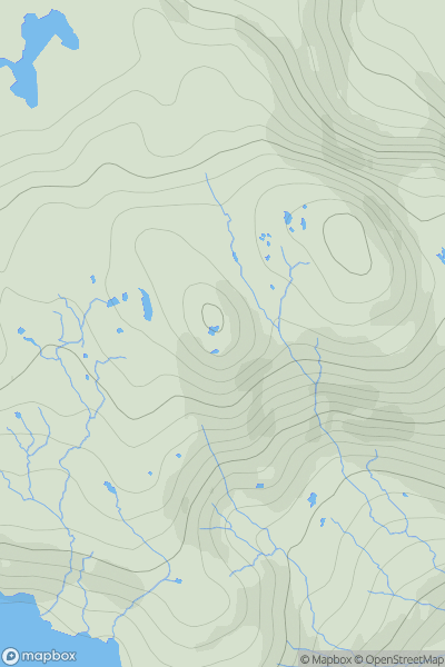 Thumbnail image for Fiar Chreag West Top showing contour plot for surrounding peak