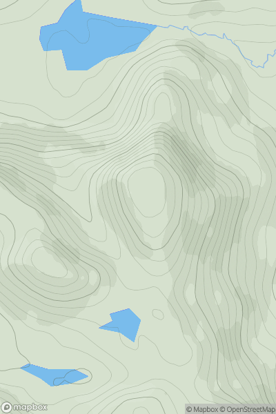 Thumbnail image for Beannan a' Tuath showing contour plot for surrounding peak