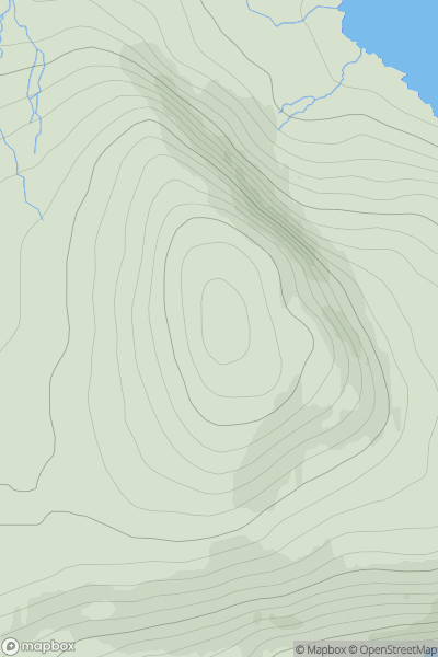 Thumbnail image for Creag na Beirighe showing contour plot for surrounding peak