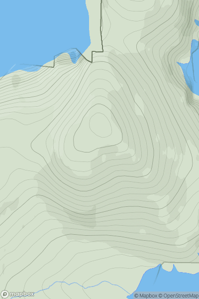 Thumbnail image for Cnoc Mhic-a-Phi showing contour plot for surrounding peak