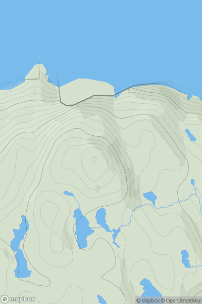 Thumbnail image for Mullach nan Ron showing contour plot for surrounding peak