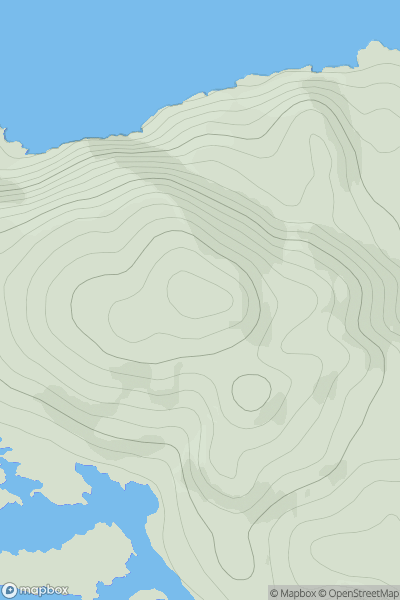Thumbnail image for Mullach a' Ghlinn Mhoir showing contour plot for surrounding peak