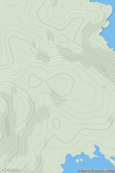 Thumbnail image for Beinn Ailein showing contour plot for surrounding peak