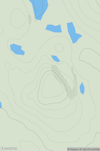 Thumbnail image for Beinn Mocacleit showing contour plot for surrounding peak