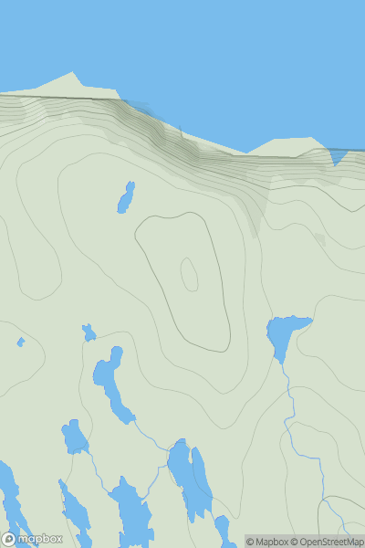 Thumbnail image for Druim Chlachan Mora showing contour plot for surrounding peak