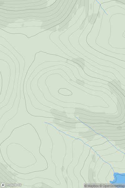 Thumbnail image for Beinn nan Carnan showing contour plot for surrounding peak