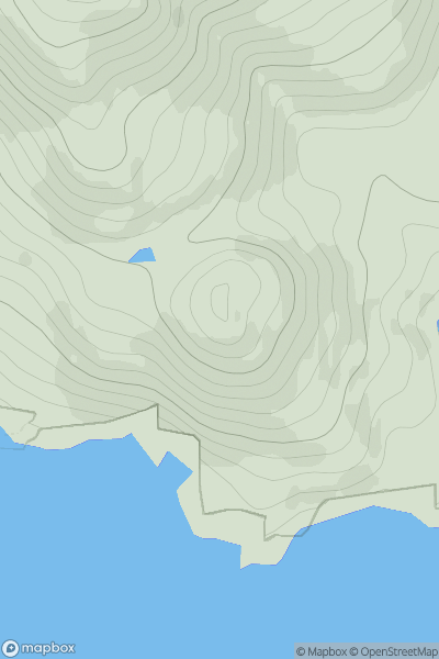 Thumbnail image for Beinn na h-Aire showing contour plot for surrounding peak