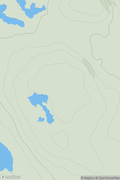 Thumbnail image for Beinn Thorsiadair showing contour plot for surrounding peak