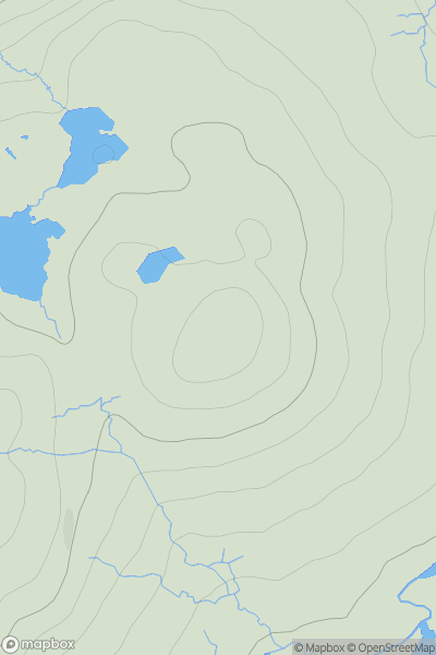 Thumbnail image for Mullach an Roin East Top showing contour plot for surrounding peak