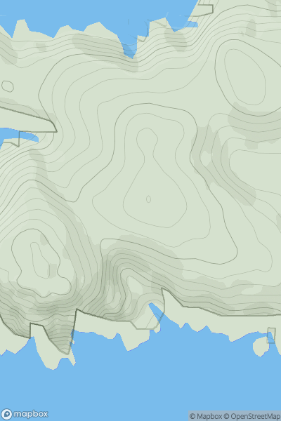 Thumbnail image for An Tobha East Top showing contour plot for surrounding peak