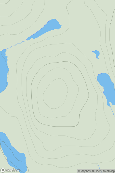 Thumbnail image for Cnoc Mor Shobhail showing contour plot for surrounding peak