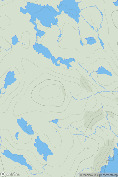 Thumbnail image for Cnoc an Luig Mhoir showing contour plot for surrounding peak