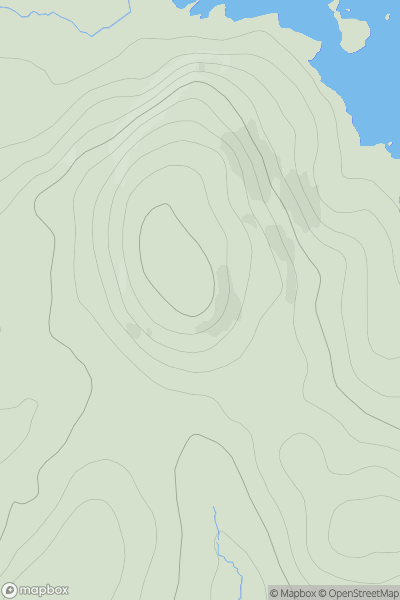 Thumbnail image for Beinn Chul na Creige showing contour plot for surrounding peak