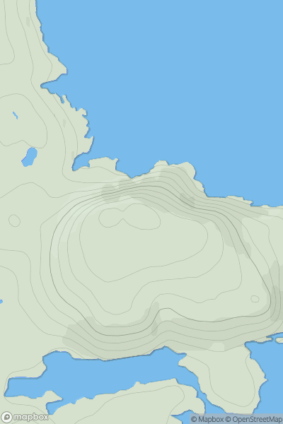 Thumbnail image for Maol na h-Ordaig showing contour plot for surrounding peak