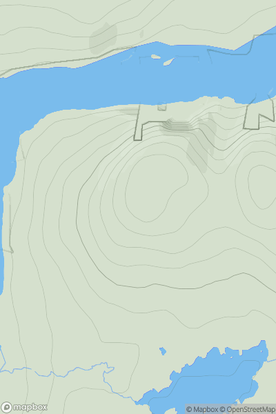 Thumbnail image for Beinn Chleiteir showing contour plot for surrounding peak