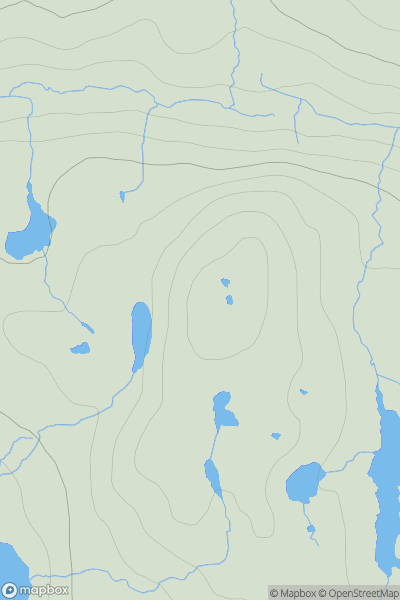 Thumbnail image for Sidhean Dubha showing contour plot for surrounding peak
