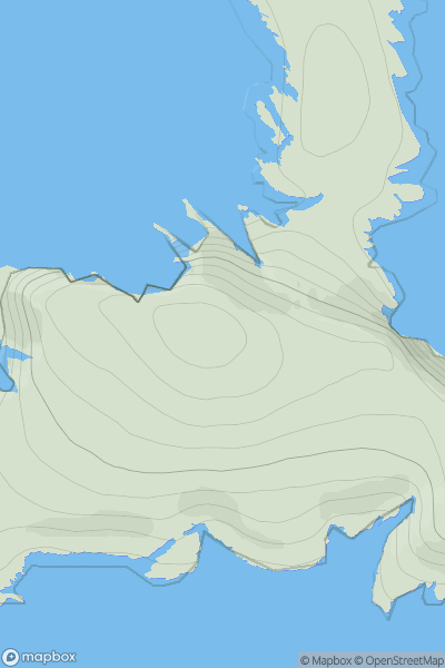 Thumbnail image for Tobha Ronaigh West Top showing contour plot for surrounding peak