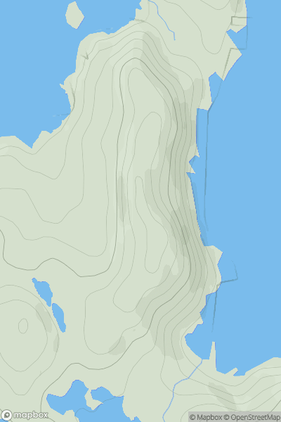 Thumbnail image for Druim Arnish showing contour plot for surrounding peak