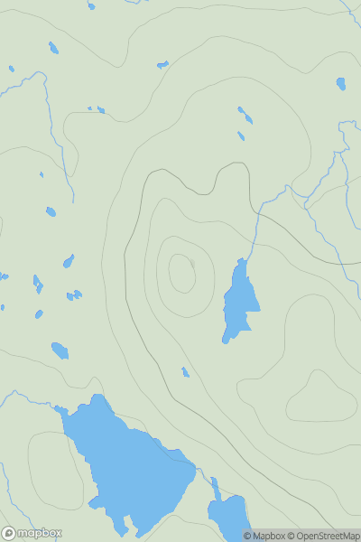 Thumbnail image for Sidhean Mor nan Caorach showing contour plot for surrounding peak