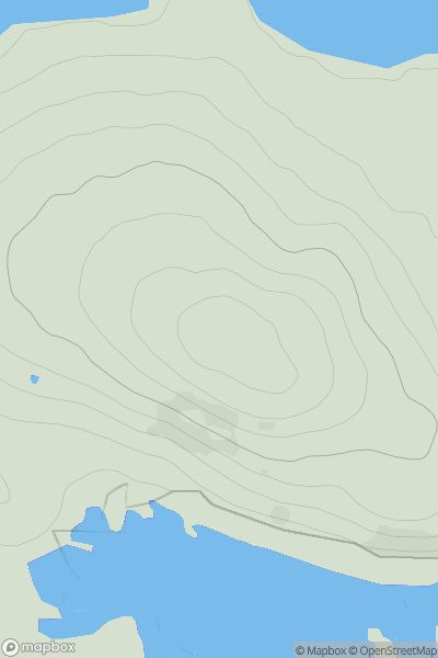 Thumbnail image for Beinn Langais showing contour plot for surrounding peak