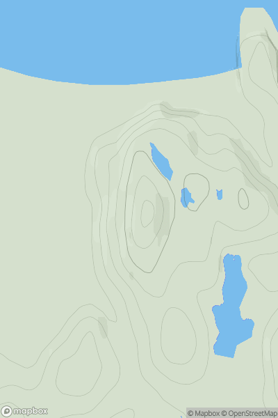 Thumbnail image for Beinn na Bheirigh showing contour plot for surrounding peak