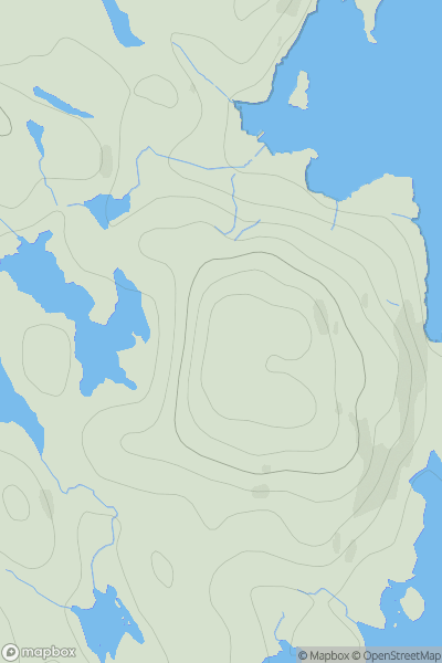 Thumbnail image for Beinn Driniasadair showing contour plot for surrounding peak